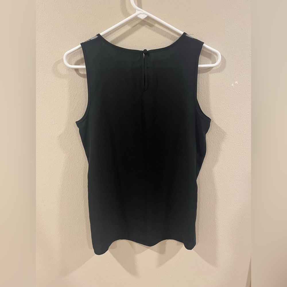 Apt 9 Black Mesh Shoulder V-Neck Blouse - Size Small NWT - Picture 3 of 7